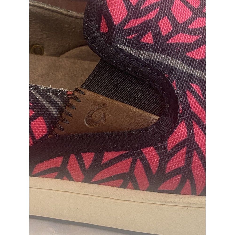 Men's Olukai Pow Wow Hot Pink & Gray Tribal Design Slip On Shoes-Size 10-Rare - Picture 3 of 16